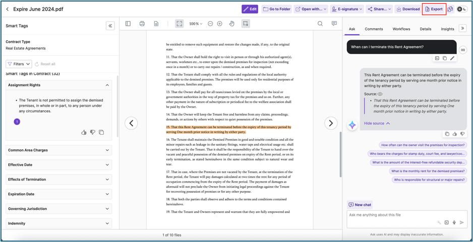 Egnyte Contract Analyst - Structured Reports